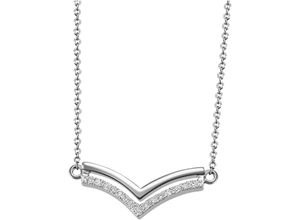 4068222194903 - Kette mit Anhänger FIRETTI Schmuck Geschenk Silber 925 Halsschmuck Halskette Collier Spitze Halsketten Gr Silber 925 (Sterlingsilber) Länge 45 cm Breite 14 mm silberfarben (silberfarben kristallweiß) Damen Ketten mit Anhänger Zirkonia (synth)