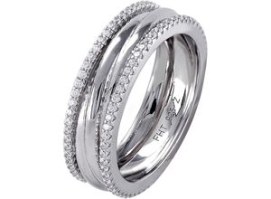 4068222196150 - Fingerring FIRETTI Schmuck Geschenk Silber 925 Silberring Ring Fingerringe Gr 52 Silber 925 (Sterlingsilber) 6 mm silberfarben (silberfarben kristallweiß kristallweiß) Damen Fingerringe mit Zirkonia (synth)