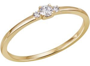 4068222196563 - Fingerring FIRETTI Schmuck Geschenk Gold 585 Goldring Vorsteckring Fingerringe Gr 52 01 ct SI = kleine Einschlüsse Gelbgold 585-Diamanten 14 mm gelb (gelbgoldfarben) Damen Fingerringe