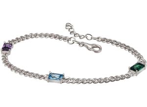 4068222197317 - Armband FIRETTI Schmuck Geschenk Silber 925 Armschmuck Armkette Armbänder Gr Silber 925 (Sterlingsilber) bunt (silberfarben dunkelblau lila dunkelgrün dunkelgrün) Damen Armbänder Silber mit Zirkonia (synth)