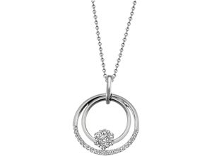 4068222199342 - Kette mit Anhänger FIRETTI Schmuck Geschenk Silber 925 Halsschmuck Halskette Ankerkette Kreis Halsketten Gr Silber 925 (Sterlingsilber) Länge 45 cm Breite 11 mm silberfarben (silberfarben kristallweiß) Damen Ketten mit Anhänger Zirkonia (synth)