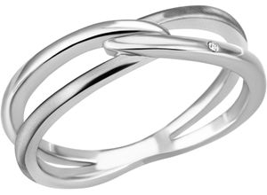 4068222199700 - Fingerring FIRETTI Schmuck Geschenk Silber 925 Silberring Ring verschlungen Fingerringe Gr 54 Silber 925 (Sterlingsilber) 18 mm silberfarben (silberfarben kristallweiß kristallweiß) Damen Fingerringe mit Zirkonia (synth)