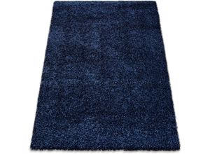 4068222272427 - Hochflor-Teppich MY HOME Jara Teppiche Gr B L 200 cm x 290 cm 30 mm 1 St blau (navy) Esszimmerteppiche Shaggy Uni Farben weiche Qualität Wohnzimmer