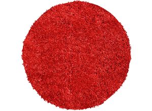 4068222272670 - Hochflor-Teppich MY HOME Jara Teppiche Gr Ø 160 cm 30 mm 1 St rot Esszimmerteppiche Shaggy weicher Teppich