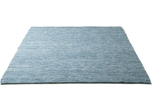 4068222296195 - Wollteppich HOME AFFAIRE Pirker Teppiche Gr B L 120 cm x 180 cm 12 mm 1 St blau Schurwollteppiche Wendeteppich meliert reine Wolle handgewebt Scandi Wohnzimmer