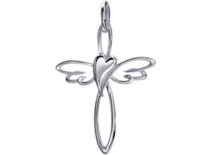 4068222313021 - Ketten-Anhänger FIRETTI Schmuck Geschenk Silber 925 Halsschmuck Anhänger Engel Kreuz Herz Schmuckanhänger Gr Silber 925 (Sterlingsilber) 1 g silberfarben Damen Anhänger Made in Germany