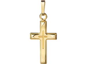 4068222313113 - Ketten-Anhänger FIRETTI Schmuck Geschenk Gold 585 Halsschmuck Anhänger Kreuz Schmuckanhänger Gr Gelbgold 585 047 g gelb (gelbgoldfarben) Damen Anhänger Made in Germany