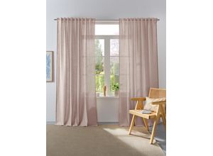 4068222337331 - Vorhang Linsdorf Gr 1 grau (taupe) B140cm H160cm Polyester HOME AFFAIRE COLLECTION Gardinen Leinenstruktur halbtransparent