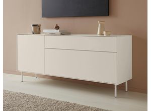 4068222387626 - Lowboard LEGER HOME BY LENA GERCKE Essentials Sideboards Gr B H T 167 cm x 72 cm x 42 cm 2 grau (warmgrau) Lowboards Breite 167 cm MDF lackiert Push-to-open-Funktion