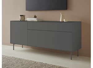 4068222387657 - Lowboard LEGER HOME BY LENA GERCKE Essentials Sideboards Gr B H T 167 cm x 72 cm x 42 cm 2 grau (anthrazit) Lowboards Breite 167 cm MDF lackiert Push-to-open-Funktion