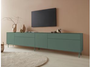 4068222387718 - Lowboard LEGER HOME BY LENA GERCKE Essentials Sideboards Gr B H T 334 cm x 72 cm x 42 cm 4 grün (moosgrün) Lowboards Breite 334cm MDF