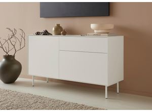 4068222387787 - Lowboard LEGER HOME BY LENA GERCKE Essentials Sideboards Gr B H T 127 cm x 72 cm x 42 cm 2 weiß (warmweiß) Lowboards Breite 127 cm MDF lackiert Push-to-open-Funktion