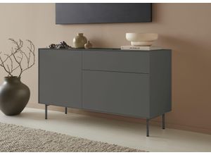 4068222387831 - Lowboard LEGER HOME BY LENA GERCKE Essentials Sideboards Gr B H T 127 cm x 72 cm x 42 cm 2 grau (anthrazit) Lowboards Breite 127 cm MDF lackiert Push-to-open-Funktion