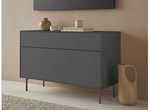 4068222387930 - Lowboard LEGER HOME BY LENA GERCKE Essentials Sideboards Gr B H T 112 cm x 72 cm x 42 cm 2 grau (anthrazit) Lowboards Breite 112 cm MDF lackiert Push-to-open-Funktion