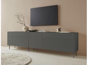 4068222388067 - Lowboard LEGER HOME BY LENA GERCKE Essentials Sideboards Gr B H T 279 cm x 72 cm x 42 cm 4 grau (anthrazit) Lowboards Breite 279cm MDF lackiert Push-to-open-Funktion