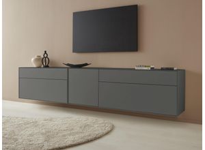 4068222388081 - Lowboard LEGER HOME BY LENA GERCKE Essentials Sideboards Gr B H T 279 cm x 56 cm x 42 cm 4 grau (anthrazit) Lowboards Breite 279cm MDF lackiert Push-to-open-Funktion