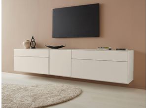 4068222388098 - Lowboard LEGER HOME BY LENA GERCKE Essentials Sideboards Gr B H T 279 cm x 56 cm x 42 cm 4 grau (warmgrau) Lowboards Breite 279cm MDF lackiert Push-to-open-Funktion