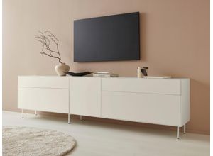 4068222388135 - Lowboard LEGER HOME BY LENA GERCKE Essentials Sideboards Gr B H T 279 cm x 72 cm x 42 cm 4 grau (warmgrau) Lowboards Breite 279cm MDF lackiert Push-to-open-Funktion