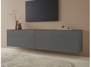 4068222388166 - Lowboard LEGER HOME BY LENA GERCKE Essentials Sideboards Gr B H T 239 cm x 56 cm x 42 cm 4 grau (anthrazit) Lowboards Breite 239cm MDF lackiert Push-to-open-Funktion