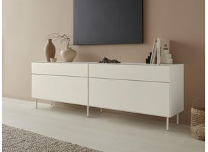 4068222388241 - Lowboard LEGER HOME BY LENA GERCKE Essentials Sideboards Gr B H T 224 cm x 72 cm x 42 cm 4 grau (warmgrau) Lowboards Breite 224cm MDF lackiert Push-to-open-Funktion