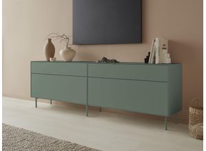 4068222388258 - Lowboard LEGER HOME BY LENA GERCKE Essentials Sideboards Gr B H T 224 cm x 72 cm x 42 cm 4 grün (moosgrün) Lowboards Breite 224cm MDF lackiert Push-to-open-Funktion