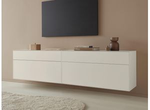 4068222388333 - Lowboard LEGER HOME BY LENA GERCKE Essentials Sideboards Gr B H T 224 cm x 56 cm x 42 cm 4 grau (warmgrau) Lowboards Breite 224cm MDF lackiert Push-to-open-Funktion