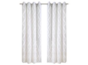 4068222401124 - Gardine BRUNO BANANI Lynn Gr 1 weiß B140cm H145cm Scherli Polyester Gardinen schöner Schal Scherli zeitlos und modern