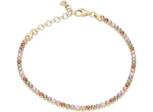 4068222435426 - Tennisarmband FIRETTI Schmuck Geschenk Silber 925 Armschmuck Armkette Glitzerarmband Armbänder Gr Silber 925 (Sterlingsilber) bunt (gelbgoldfarben rot champagner rose lila grün grün) Damen Tennisarmbänder mit Zirkonia (synth)