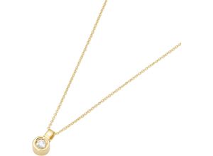 4068222435839 - Kette mit Anhänger FIRETTI Schmuck Geschenk Gold 375 Halsschmuck Halskette Goldkette Solitär Halsketten Gr 005 ct Gelbgold 375-Diamanten Länge 45 cm Breite 09 mm goldfarben (gelbgoldfarben) Damen