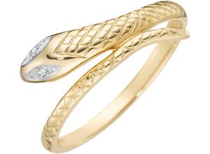 4068222435952 - Fingerring FIRETTI Schmuck Geschenk Gold 375 Damenring Goldring Schlange bicolor Fingerringe Gr 18 001 ct P3 = leicht erkennbare Einschlüsse Gelbgold 375-Diamanten 18 mm goldfarben (gelbgoldfarben weißgoldfarben) Damen mit Diamanten