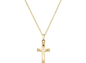 4068222436249 - Kette mit Anhänger FIRETTI Schmuck Geschenk Gold 375 Halsschmuck Halskette Goldkette Kreuz Halsketten Gr Gelbgold 333 Länge 45 cm Breite 11 mm gelb (gelbgoldfarben) Damen Ketten mit Anhänger