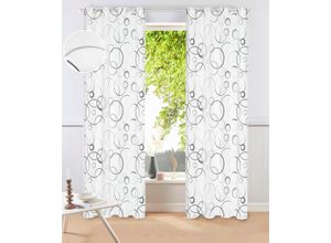 4068222510635 - Gardine BRUNO BANANI Maze Gr 2 grau B135cm H175cm Polyester Gardinen 1 Schal mit modernen Kreiselementen