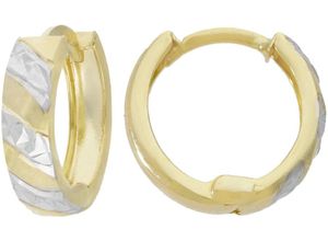 4068222540199 - Paar Creolen FIRETTI Schmuck Geschenk Gold 375 Ohrschmuck Ohrringe bicolor Gr Gelbgold 375 goldfarben (gelbgoldfarben weißgoldfarben) Damen