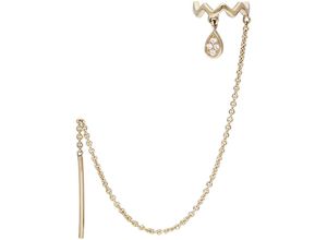 4068222540458 - Ohrklemme FIRETTI Schmuck Geschenk Gold 375 Ohrschmuck Ohrring Earcuff Tropfen Ohrringe Gr Gelbgold 375 goldfarben (gelbgoldfarben kristallweiß kristallweiß) Damen Brautschmuck mit Zirkonia (synth)