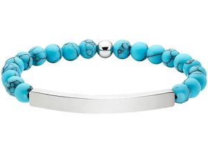 4068222567110 - Armband ANISTON JEWELRY & WATCHES Schmuck Geschenk flexibles Armband Armbänder Gr Edelstahl blau (edelstahlfarben blau blau) Damen mit Aventurin oder Türkis-Imitat