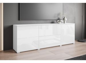 4068222584438 - Lowboard INOSIGN Kenia Sideboards Gr B H T 180 cm x 619 cm x 345 cm weiß (weiß matt hgl) Lowboards Der moderne RTV-Schrank mit 2 Türen und Schubladen Breite 180 cm