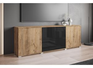 4068222584452 - Lowboard INOSIGN Kenia Sideboards Gr B H T 180 cm x 619 cm x 345 cm braun (kastanien breslau schwarz hgl) Lowboards Der moderne RTV-Schrank mit 2 Türen und Schubladen Breite 180 cm