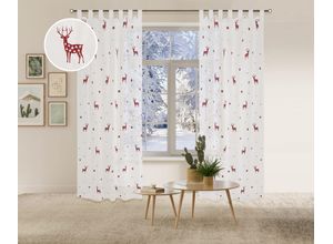 4068222604501 - my home Gardine »Elch« (1 St) 1 Schal Mit Rentieren Sternen und Schneeflocken bestickt 4068222604501 - my home Gardine »Elch« (1 St) 1 Schal Mit Rentieren Sternen und Schneeflocken bestickt
