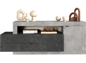 4068222610229 - Lowboard INOSIGN Freedom Sideboards Gr B H T 159 cm x 65 cm x 42 cm 2 grau (beton optik bleigrau (piombo)) Lowboards Breite 159 cm mit 1 Tür und 2 Schubkästen (in verschiedenen Farben)