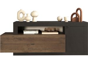 4068222610281 - Lowboard INOSIGN Freedom Sideboards Gr B H T 159 cm x 65 cm x 42 cm 2 braun (lava mercure nb holzstruktur) Lowboards Breite 159 cm mit 1 Tür und 2 Schubkästen (in verschiedenen Farben)