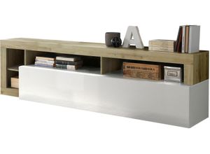 4068222610410 - Lowboard INOSIGN Hamburg TV-Bank Sideboards Gr B H T 210 cm x 58 cm x 42 cm braun (weiß eiche cadiz nb) Lowboards Breite 210 cm