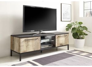 4068222612117 - Lowboard INOSIGN Mango Sideboards Gr B H T 156 cm x 51 cm x 50 cm schwarz (schwarz melamin holzstruktur pero) Lowboards