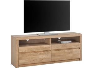 4068222662990 - Lowboard HOME AFFAIRE Silkeborg Sideboards Gr B H T 140 cm x 55 cm x 35 cm Holzwerkstoff eichefarben (Korpus)   Massivholz Eiche (Front) braun (eiche teilmassiv) Lowboards Breite 140 cm