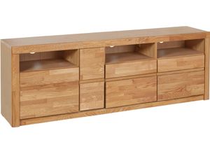 4068222663034 - Lowboard HOME AFFAIRE Silkeborg Sideboards Gr B H T 160 cm x 55 cm x 35 cm Holzwerkstoff eichefarben (Korpus)   Massivholz Eiche (Front) braun (eiche teilmassiv) Breite 160 cm