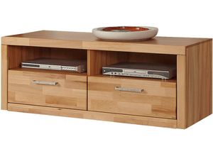 4068222664932 - Lowboard HOME AFFAIRE Logo Sideboards Gr B H T 130 cm x 45 cm x 42 cm Holzwerkstoff eichefarben (Korpus)   Massivholz Eiche (Front) braun (eiche teilmassiv) Lowboards Breite 130 cm