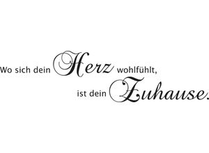 4068222688105 - Wandspruch MY HOME Wo sich dein Herz wohlfühlt ist dein Zuhause schwarz T01cm Vinyl Wandtattoos Wandaufkleber selbstklebend rückstandslos abziehbar Sticker Spruch