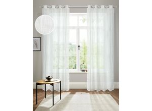 4068222688303 - Gardine ANDAS Tursik Gr 4 weiß B140cm H245cm Leinenstruktur Polyester Gardinen Blickdicht Leinenlook Polyester
