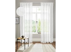 4068222688327 - Gardine ANDAS Tursik Gr 2 weiß Gardinen 175cm Faltenband 140cm Polyester Blickdicht Leinenlook Polyester B140cm H175cm