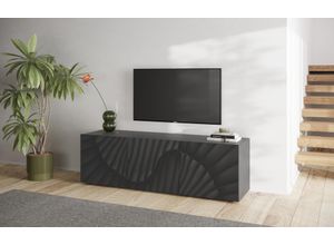 4068222693291 - Lowboard INOSIGN Snake Breite 181 cm modernes TV-Board mit 3 Türen TV-Möbel Sideboards Gr B H T 181 cm x 68 cm x 42 cm anthrazit mit siebdruck Lowboards TV-Kommode TV-Schrank Front besonderem Siebdruck