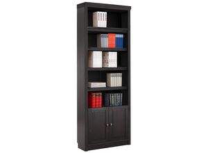 4068222693369 - Bücherregal HOME AFFAIRE Soeren Regale Gr B H T 80 cm x 220 cm x 29 cm 7 St grau (anthrazit) aus massiver Kiefer Höhe 220 cm mit 2 Holztüren viel Stauraum